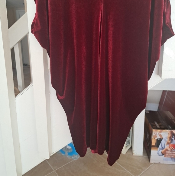 Beautiful Lands End Velvet Stretch Top EUC sz M Gorgeous Burgandy Red - Picture 5 of 8